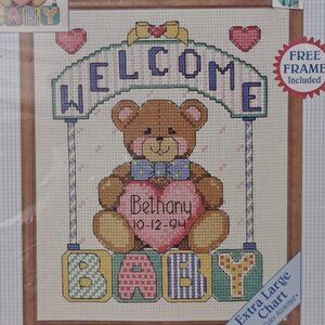 Stitchables Welcome Bear Counted Cross Stitch Kit NWT